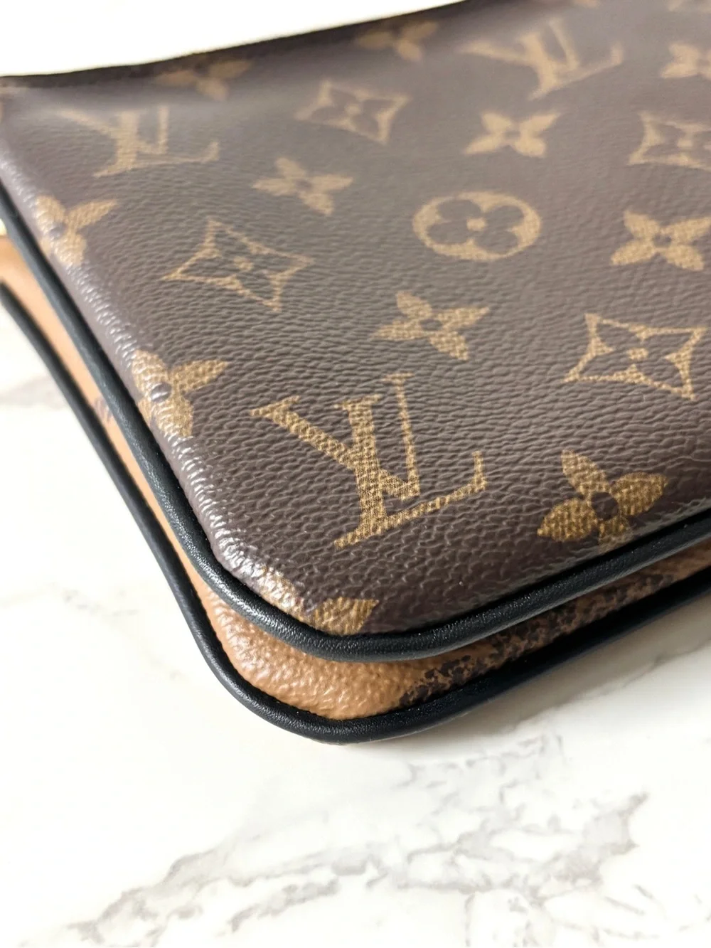 Louis Vuitton Double Zip Pochette Handbag Giant Reverse Monogram